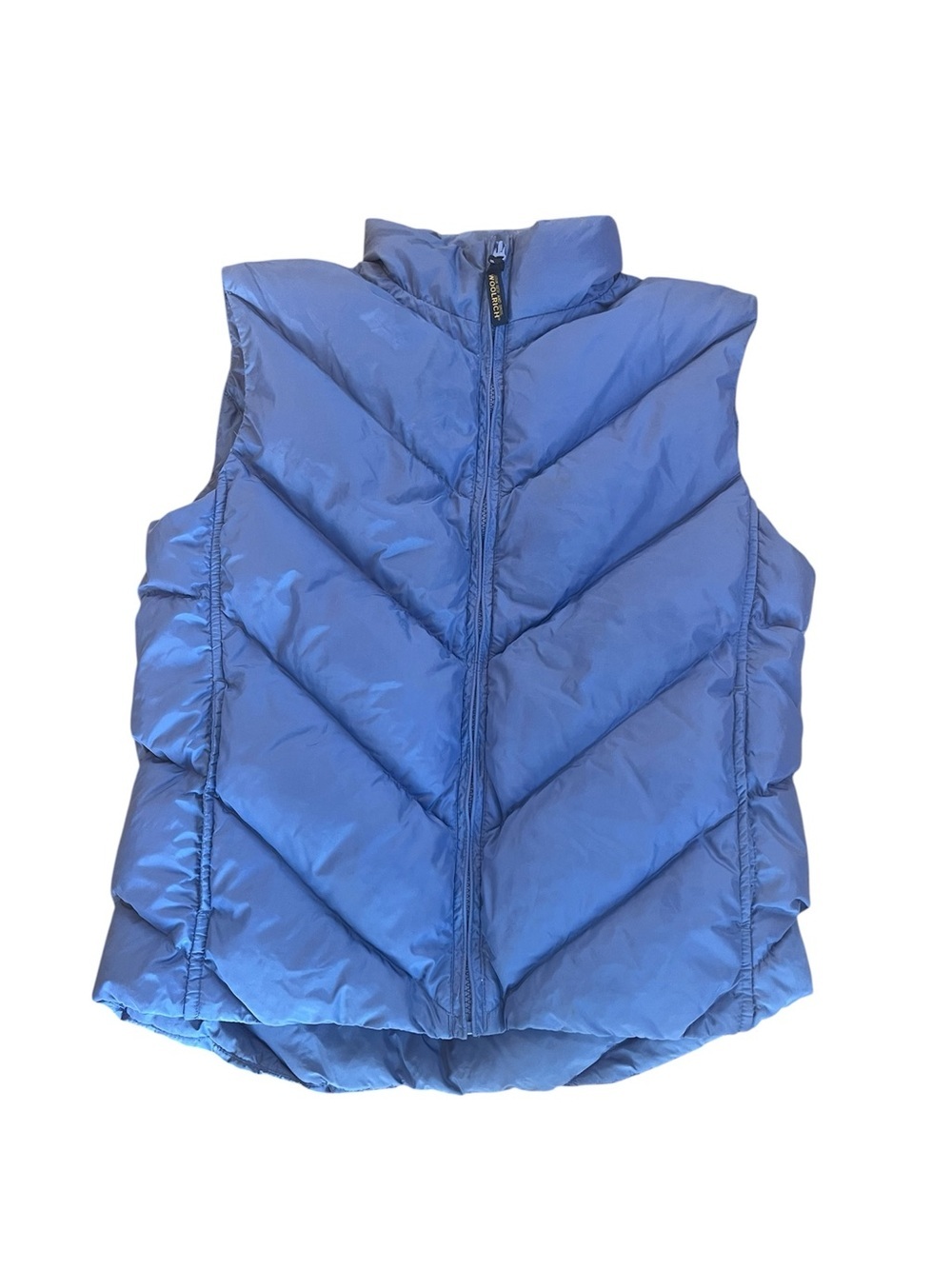 Woolrich 100% Duck Down Periwinkle Blue Quilted Mock Neck Gorpcore Puffer Vest